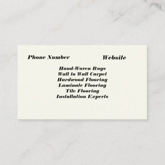 「ラグ＆フローリング」名刺 名刺 (裏面)