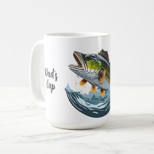 ラグemouthバスが水面を打つルアー コーヒーマグカップ (正面左)