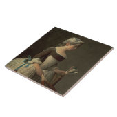 ラケットおよびShuttlecockの女の子 タイル (側面)