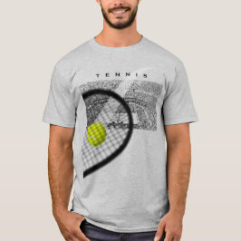 ラケットがボールを打つモチーフのテニストーナメント Tシャツ