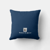 ラケットが付いている青の"私はテニス"の装飾用クッション愛します クッション (裏面)