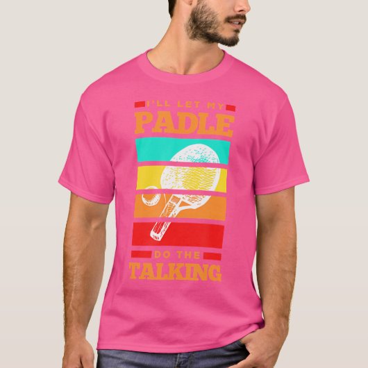 ラケットが語る ピンポン卓上テニス卓  Tシャツ (正面)