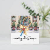 ラケットとクリスマスをテーマにしたテニスクリスマス シーズンカード (スタンド正面)