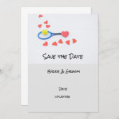 ラケットとハートのテニスウェディング 招待状 (正面/裏面)