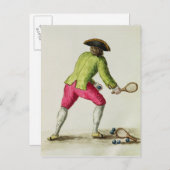 ラケットとボールで遊ぶ男 ポストカード (正面/裏面)