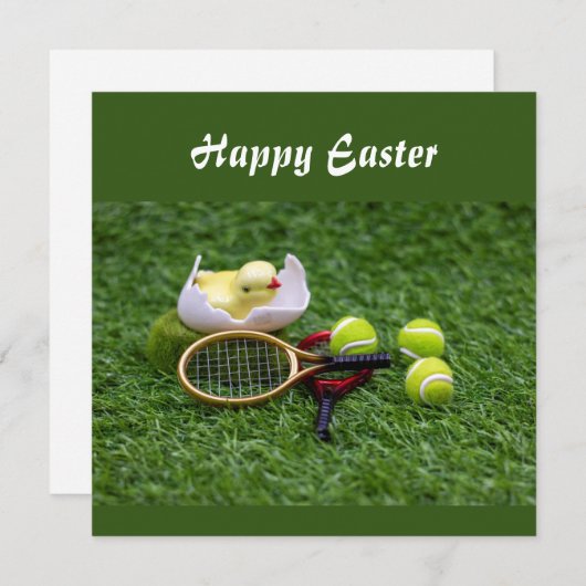 ラケットとボールとテニスイースターの休日 シーズンカード (正面/裏面)