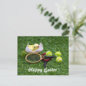 ラケットとボールとテニスイースターの休日 シーズンポストカード (スタンド正面)