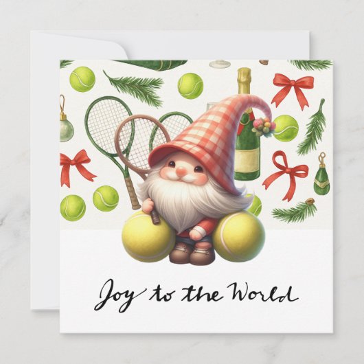 ラケットとボールをテーマにしたテニスクリスマス シーズンカード (正面)