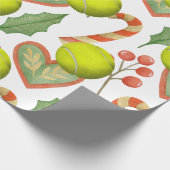 ラケットとボールをテーマにしたテニスクリスマス ラッピングペーパー (角)