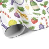 ラケットとボールをテーマにしたテニスクリスマス ラッピングペーパー (ロールコーナー)