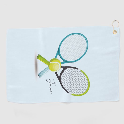 ラケットとボールテニスススウェットタオル ゴルフタオル (横)
