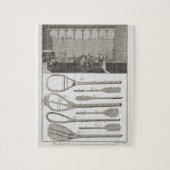 ラケットの実質テニスそして建築、から ジグソーパズル (縦)