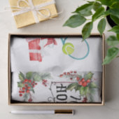 ラケットの水彩付きテニスクリスマス 薄葉紙 (ギフト)