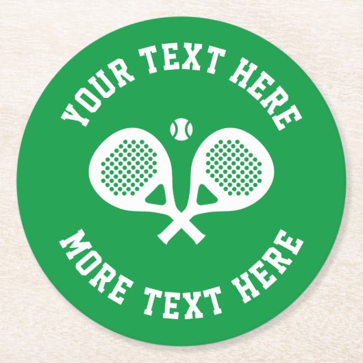 ラケットカスタムロゴ付きパデルクラブバーコースター ラウンドペーパーコースター (正面)