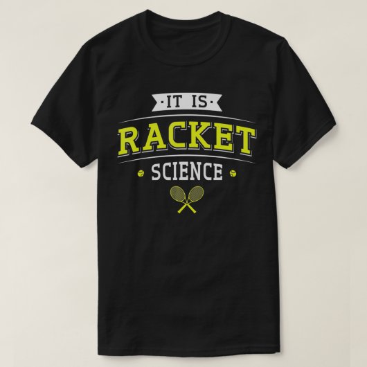 ラケットサイエンステニスおもしろい選手テニス株式会社 Tシャツ (デザイン正面)