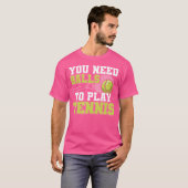 ラケットテニス選手によるテニスボール Tシャツ (正面フル)