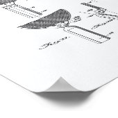 ラケットテーブルテニス1939パテントアート – ホワイト紙 ポスター (角)