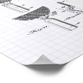 ラケットテーブルテニス1939パテントアート – 並んだピーパー ポスター (角)