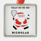 ラケットパーソナライズされたボール収集可能 メタルオーナメント (正面)