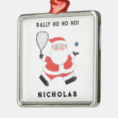 ラケットパーソナライズされたボール収集可能 メタルオーナメント (左)