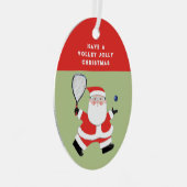 ラケットボールのクリスマス記念パーティー メタルオーナメント (正面右)