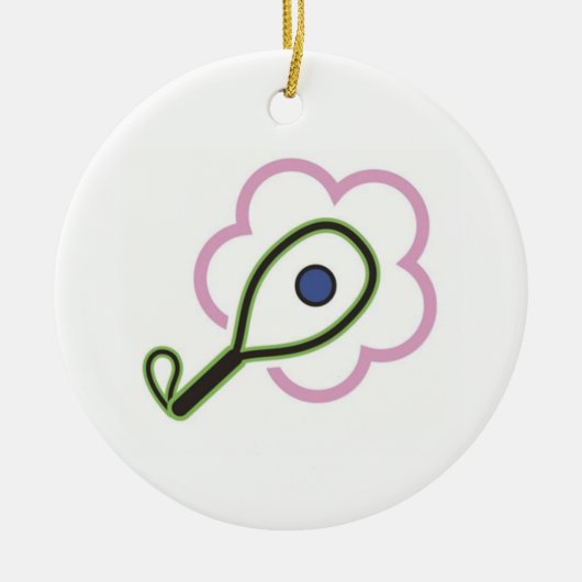 ラケットボールの女の子 セラミックオーナメント (正面)