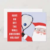 ラケットボールクリスマスホリデーカード シーズンポストカード (正面/裏面)