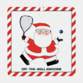 ラケットボールパーソナライズされたホリデーギフトセラミックスホーン メタルオーナメント (裏面)