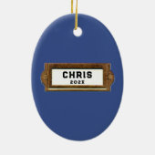 ラケットボール選手ホリデーギフト セラミックオーナメント (裏面)