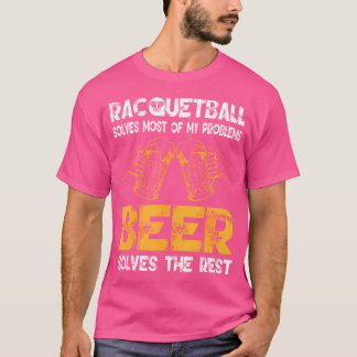 ラケットボール選手 面白い ラケット ボール スポーツ ビール Tシャツ