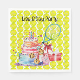 ラケットボール&ケーキとテニスの誕生日パーティー スタンダードランチョンナプキン