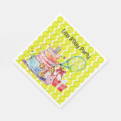 ラケットボール&ケーキとテニスの誕生日パーティー スタンダードランチョンナプキン (角)