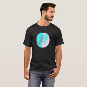 ラケット付きテニスデザイン及びカラーブロック Tシャツ (正面フル)