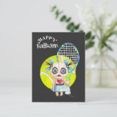 ラケット付きテニスプレーヤー用ハロウィーン シーズンポストカード (スタンド正面)