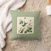 ラケット尾ハチドリのダマスク織の枕 クッション (ブランケット)