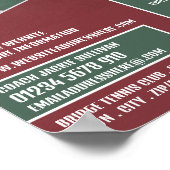 ラケット&ボール、テニスのレッスン/クラス広告ズ ポスター (角)