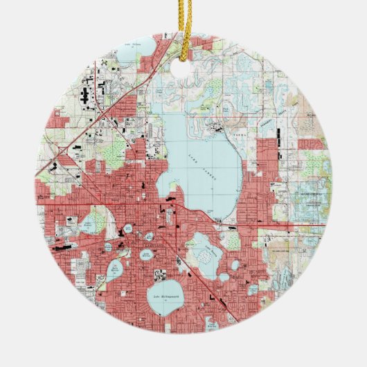 ラケランド・フロリダの地図（1994年） セラミックオーナメント (正面)