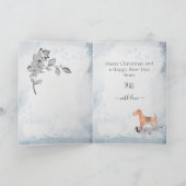 ラケランパーソナライズされたテリアウォーター色のクリスマス シーズンカード (内部)