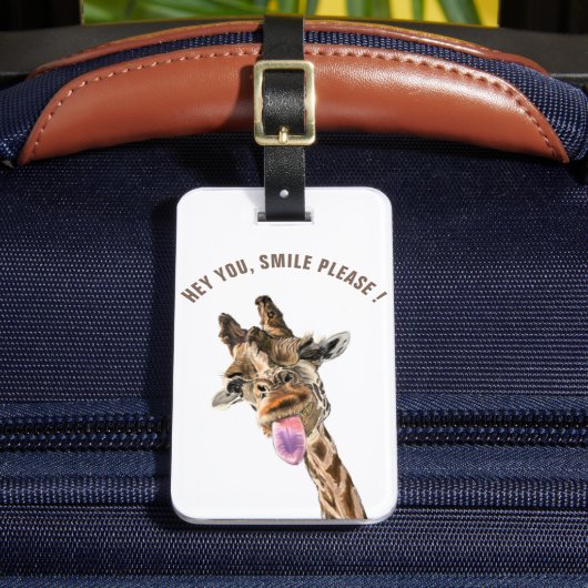 ラゲッおもしろいグタよくはしゃぐグGiraffe -カスタム文字 ラゲッジタグ (正面インサイチュ2)