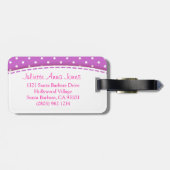 ラゲッかわいらしジタグという紫色の花水玉模様 ラゲッジタグ (裏面横)