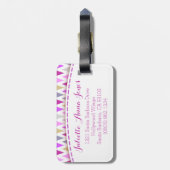 ラゲッかわいらしタグという名前の紫色のジグザグのフラグ ラゲッジタグ (裏面縦)