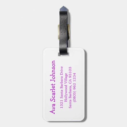 ラゲッジタグという名前のバニーの子供がいる赤毛の女の子 ラゲッジタグ (裏面縦)