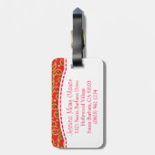 ラゲッジタグという名前の明るい赤のクリスマスペイズリー ラゲッジタグ (裏面縦)