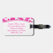 ラゲッジタグという名前の鮮やかなピンクのパイナップルと花 ラゲッジタグ (裏面横)