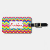 ラゲッジタグという名前の鮮やかな色の山形ジグザグ ラゲッジタグ (正面横)