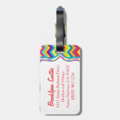 ラゲッジタグという名前の鮮やかな色の山形ジグザグ ラゲッジタグ (裏面縦)