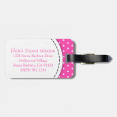 ラゲッジタグという，鮮やかなピンクの花水玉模様 ラゲッジタグ (裏面横)