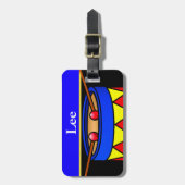 ラゲッジタグにドラム革ストラップ付き ラゲッジタグ (正面縦)