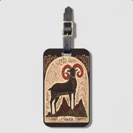 ラゲッジタグアリズシナ〔占星術の〕十二宮図アート ラゲッジタグ