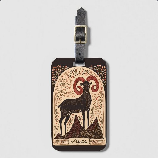 ラゲッジタグアリズシナ〔占星術の〕十二宮図アート ラゲッジタグ